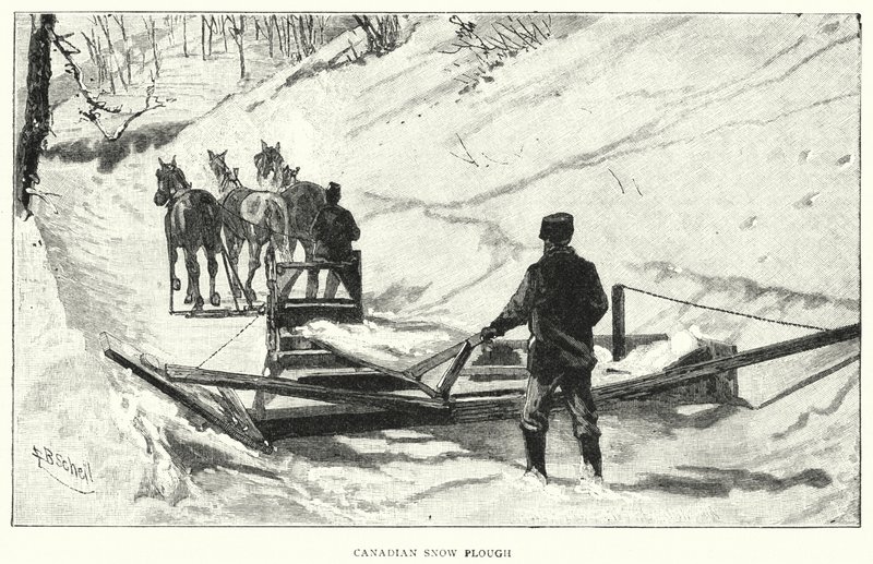 Kanadensisk snöplog (gravyr) av English School
