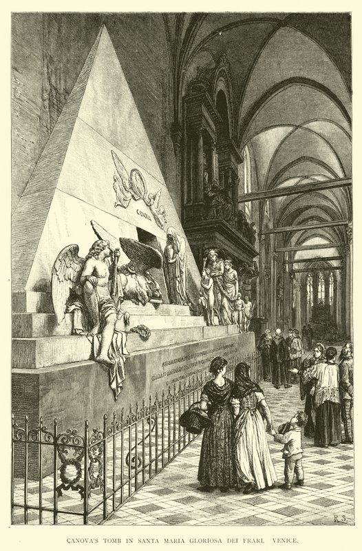 Canovas grav i Santa Maria Gloriosa dei Frari, Venedig av English School