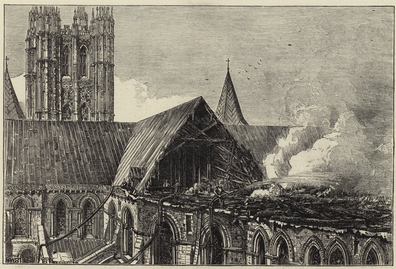 Canterbury Cathedral efter den senaste branden av English School