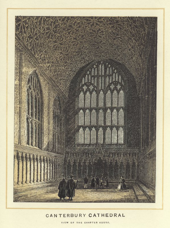 Canterbury Cathedral, utsikt över kapitelhuset av English School
