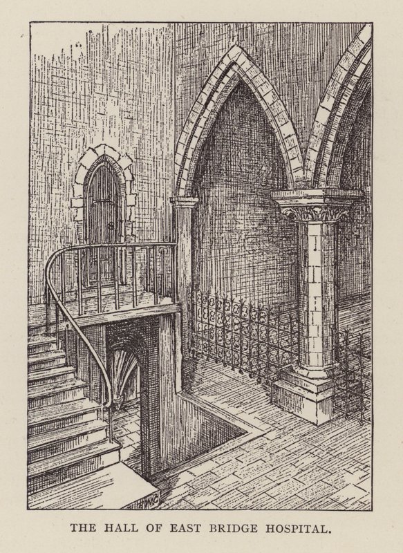 Canterbury: The Hall of East Bridge Hospital (litho) av English School