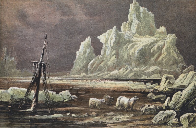 Cape Omman, norra Sibirien (färgad gravyr) av English School