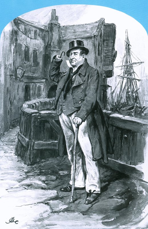 Kapten Cuttle av "Dombey and Son" av English School