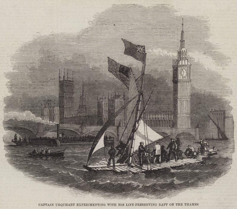 Kapten Urquharts livbevarande flotte (gravyr) av English School