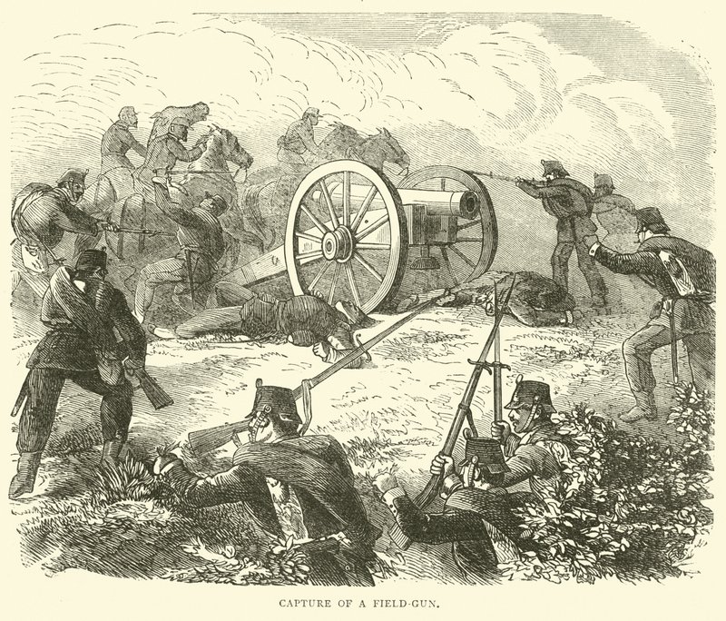 Fångst av ett fältgevär, oktober 1870 av English School