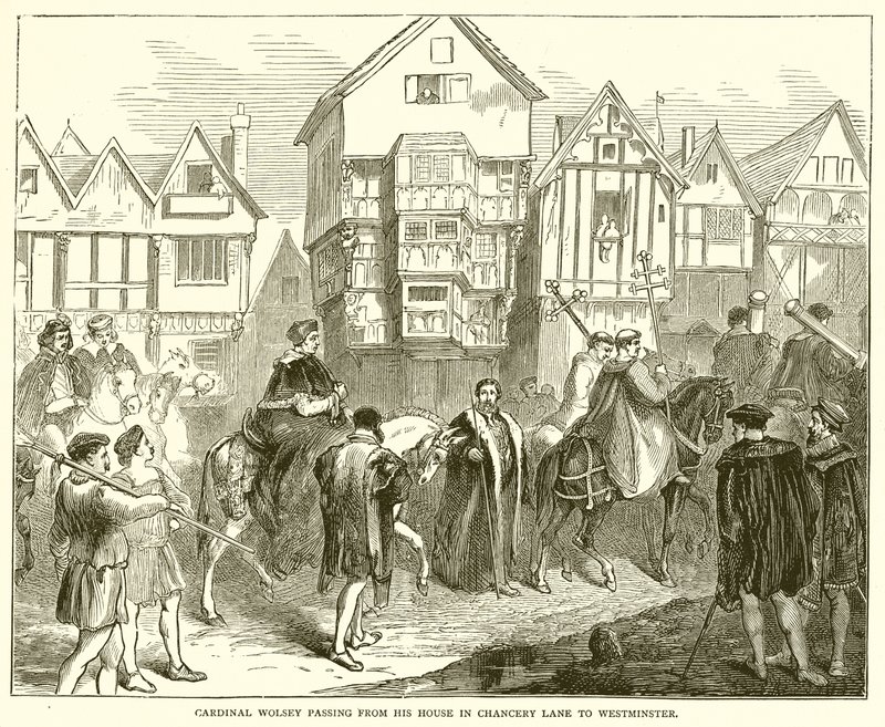 Kardinal Wolsey passerar från sitt hus i Chancery Lane till Westminster av English School