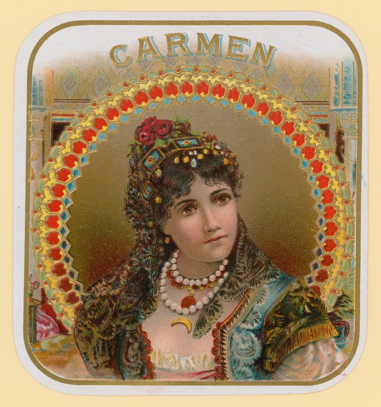 Carmen, cigarretikett av English School