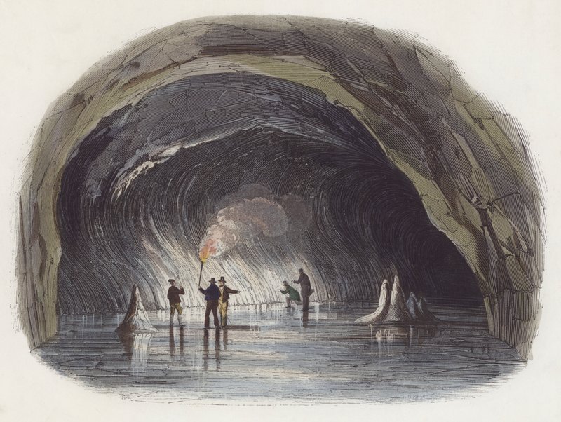Caverns (färgad gravyr) av English School