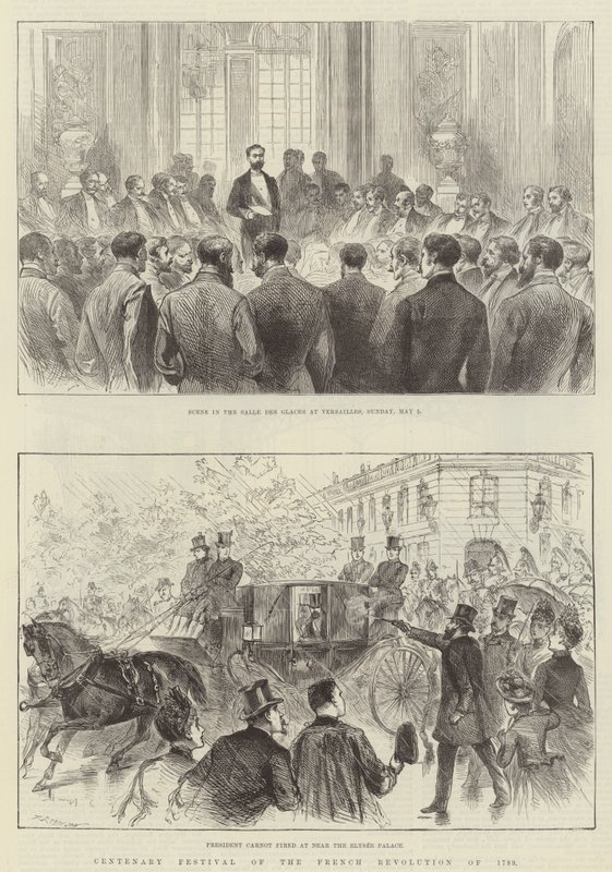 Hundraårsjubileumsfestivalen för den franska revolutionen 1789 (gravyr) av English School