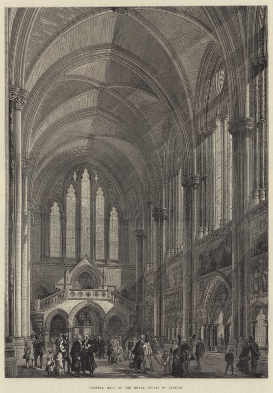 Central Hall of the Royal Courts of Justice (gravyr) av English School