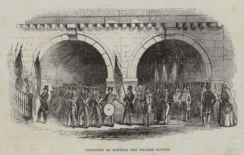 Ceremoni för öppning av Thames Tunnel, 1843 av English School