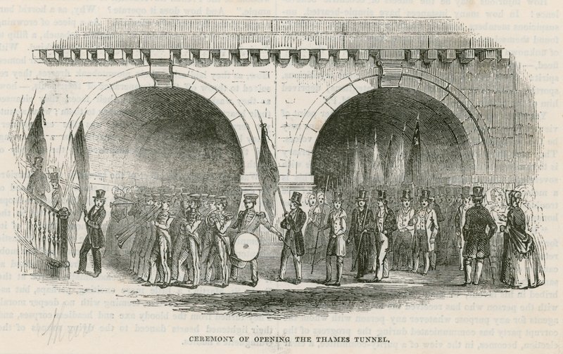 Ceremoni för öppningen av Thames-tunneln av English School
