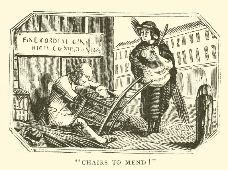 Stol mender (träsnitt) av English School