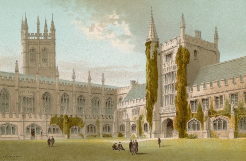 Kapell och bibliotek, Magdalen College--Oxford av English School