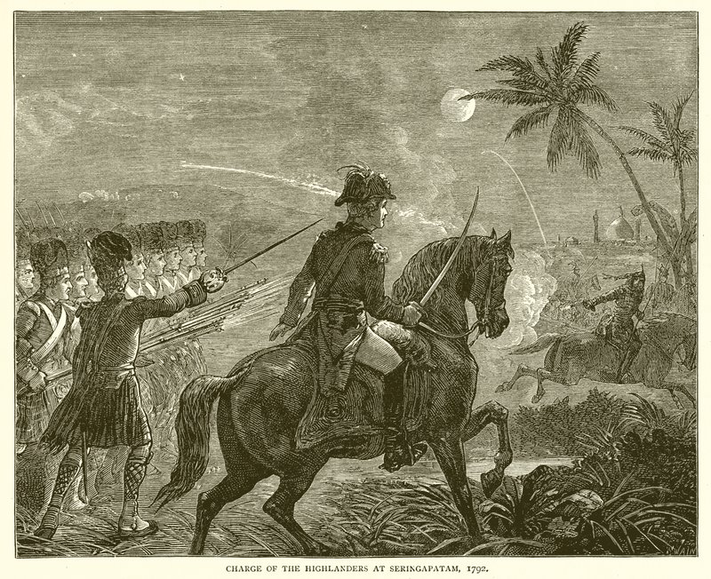 Anklagelse för högländarna i Seringapatam, 1792 av English School