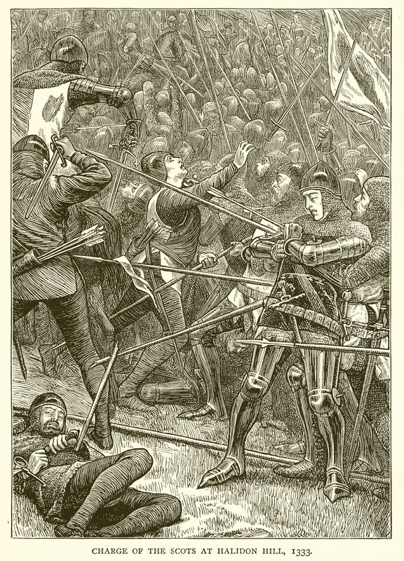 Skottarnas anklagelse vid Halidon Hill, 1333 av English School