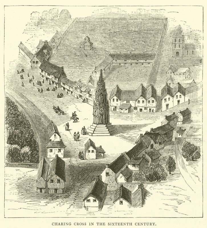 Charing Cross under sextonhundratalet (gravyr) av English School