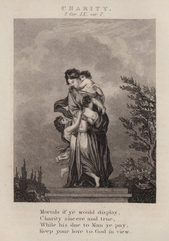 Charity, 2 Corinthians IX, ver 7 (gravyr) av English School