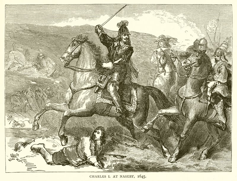 Karl I i Naseby 1645 av English School