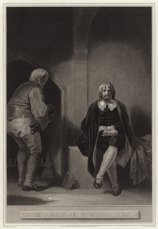 Charles I fängslad i Carisbrook Castle av English School