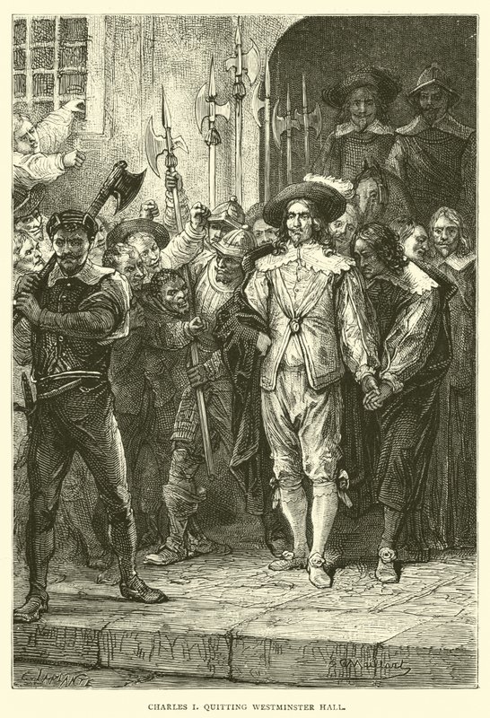 Charles I lämnar Westminster Hall av English School