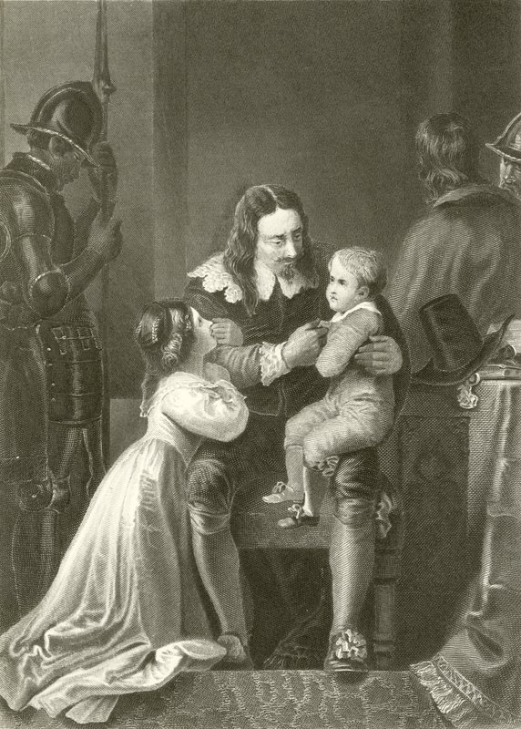 Charles I tar avsked från sina barn av English School