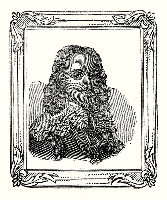 Karl I föddes 1600, kröntes 1625 och halshöggs 1649 (gravyr) av English School