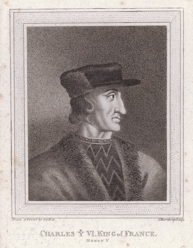 Karl VI, kung av Frankrike (gravyr) av English School