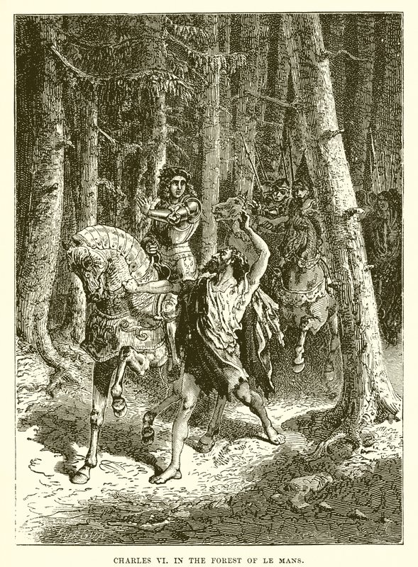 Charles VI i skogen Le Mans av English School