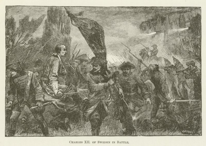 Karl XII av Sverige i strid av English School