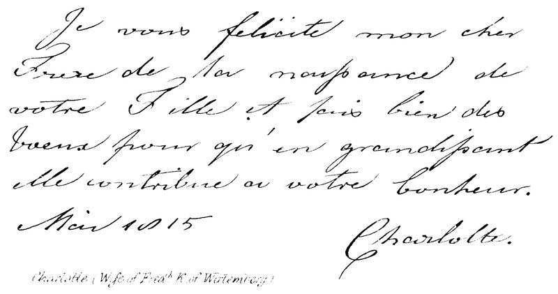 Charlotte, (hustru till Fredk K från Wirtemberg) av English School