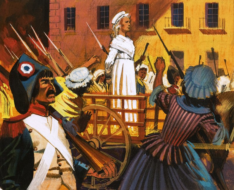 Charlotte Corday på väg till giljotinen av English School