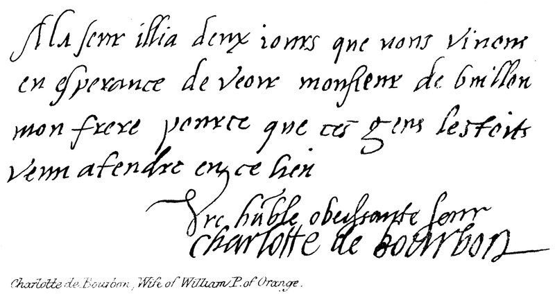 Charlotte de Bourbon, hustru till William P av Orange av English School