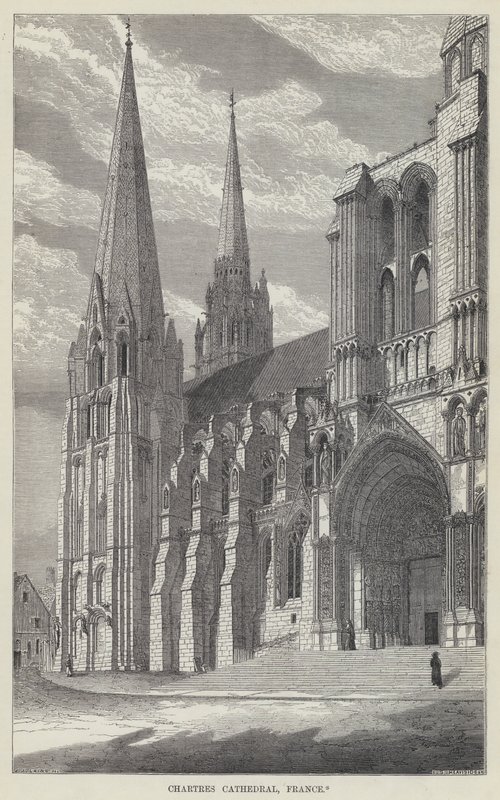 Chartres katedral, Frankrike (gravyr) av English School
