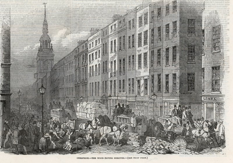 Cheapside - träbeläggningen borttagen av English School