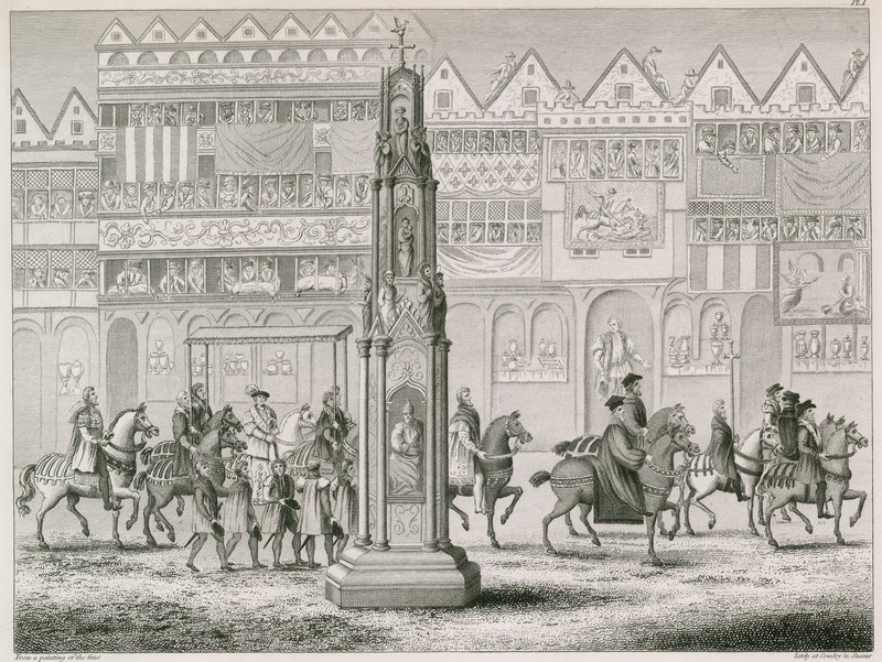 Cheapside Cross, som det såg ut år 1547 av English School