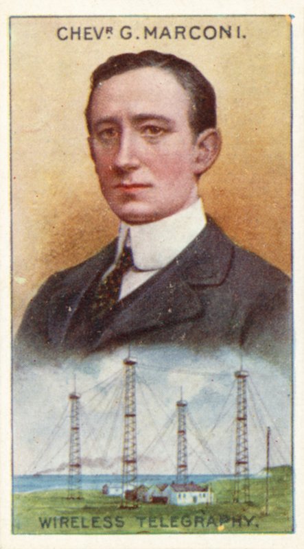 Chevalier Guglielmo Marconi, trådlös telegrafi av English School