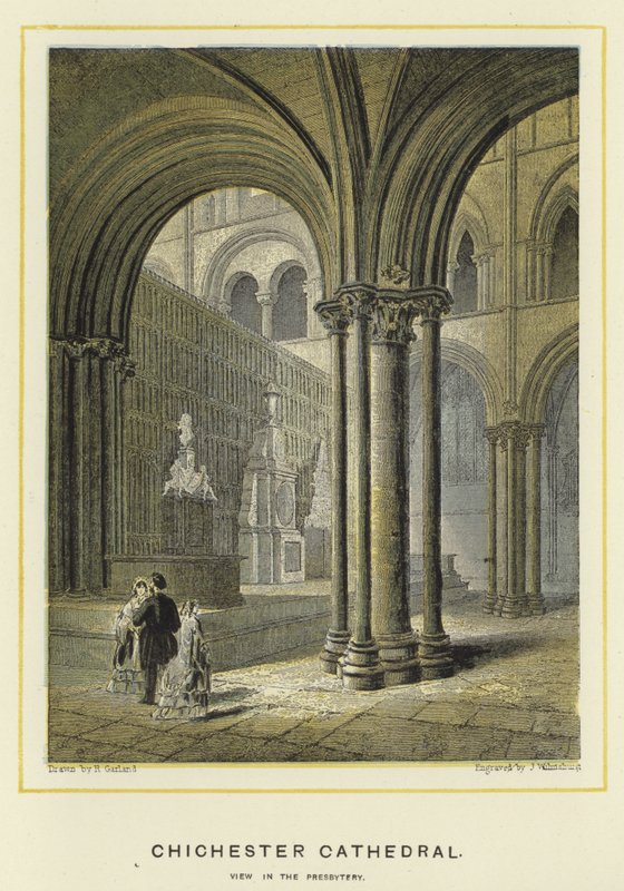 Chichester Cathedral, utsikt i prästgården av English School