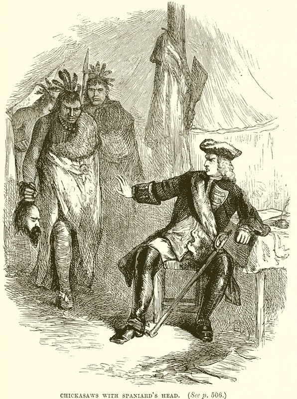 Chickasaws med spanjorernas huvud av English School