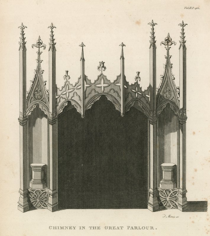 Skorsten i Great Parlour, Strawberry Hill, London av English School