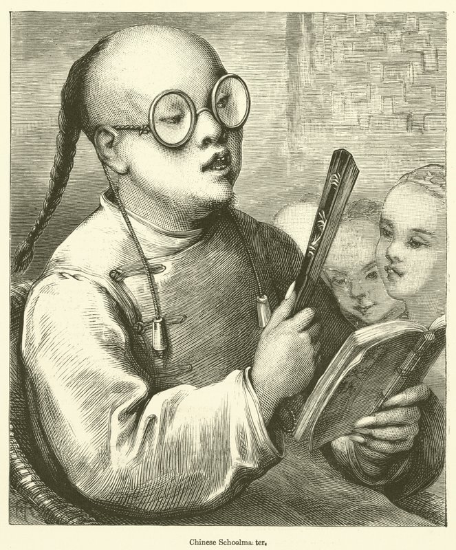 kinesisk skolmästare (gravyr) av English School