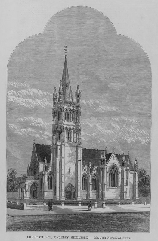 Christ Church, Finchley, Middlesex (gravyr) av English School