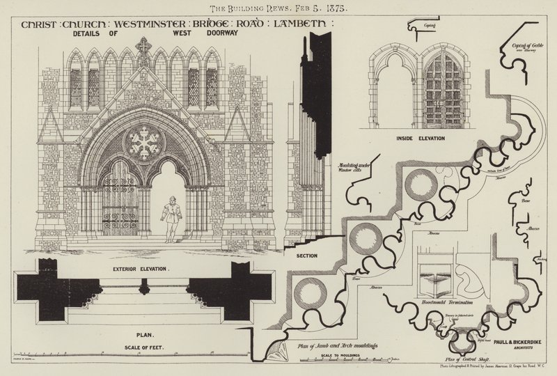 Christ Church, Westminster Bridge Road, Lambeth (gravyr) av English School