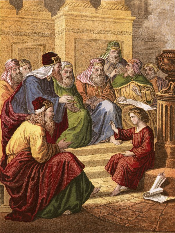 Kristus tvistar i templet av English School