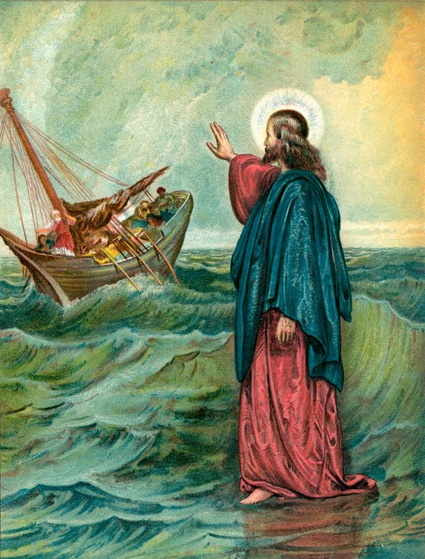 Kristus vandrar på havet av English School