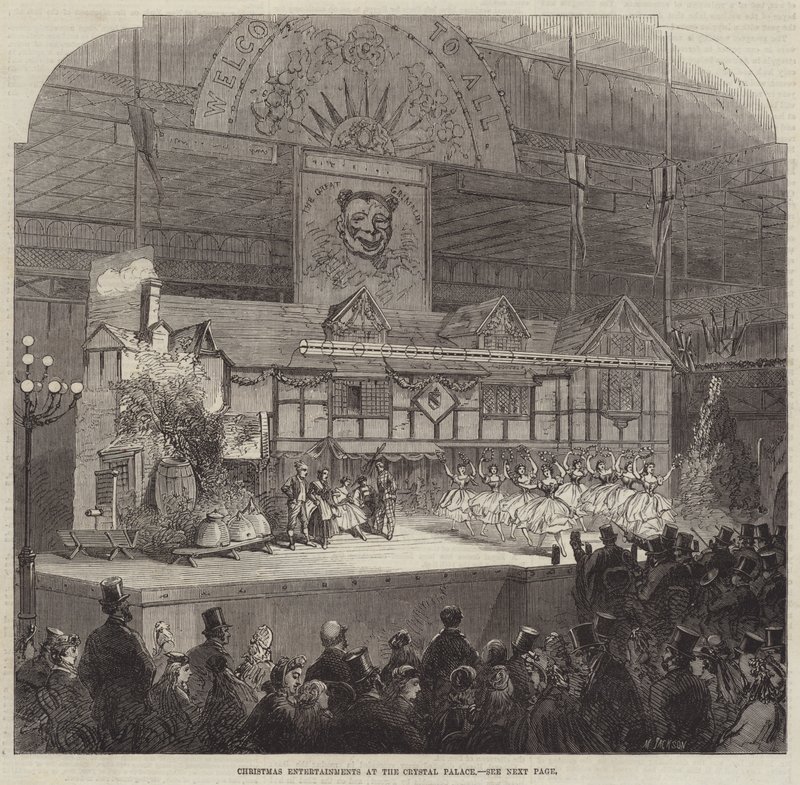 Julunderhållning på Crystal Palace (gravyr) av English School