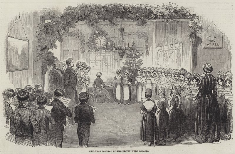 Julfestival i Vintry Ward Schools (gravyr) av English School