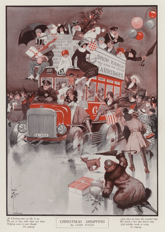 Julshopping (färg litho) av English School