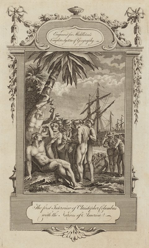Christopher Columbus med de infödda av English School
