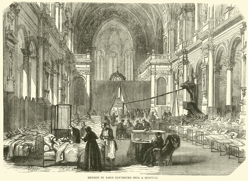 Kyrkan i Paris omvandlas till sjukhus, november 1870 av English School